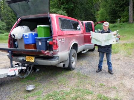 Pete checking out the map on last summer's trip